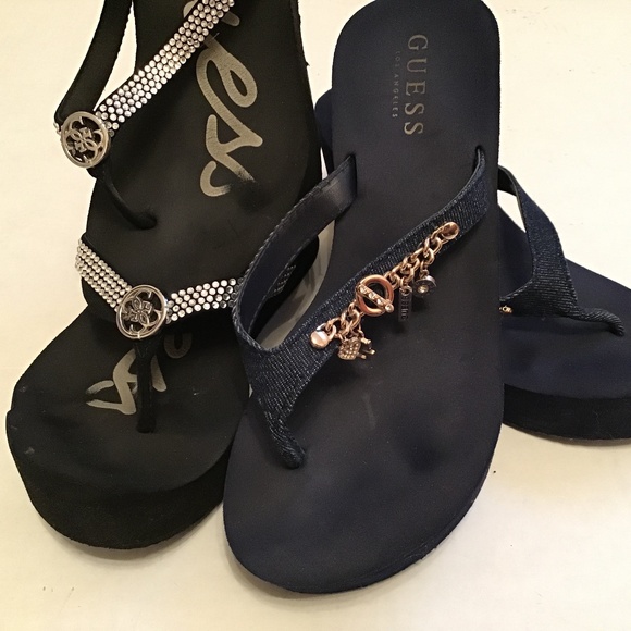 Guess Shoes - Guess Platform Flip Flop Bundle Size 7